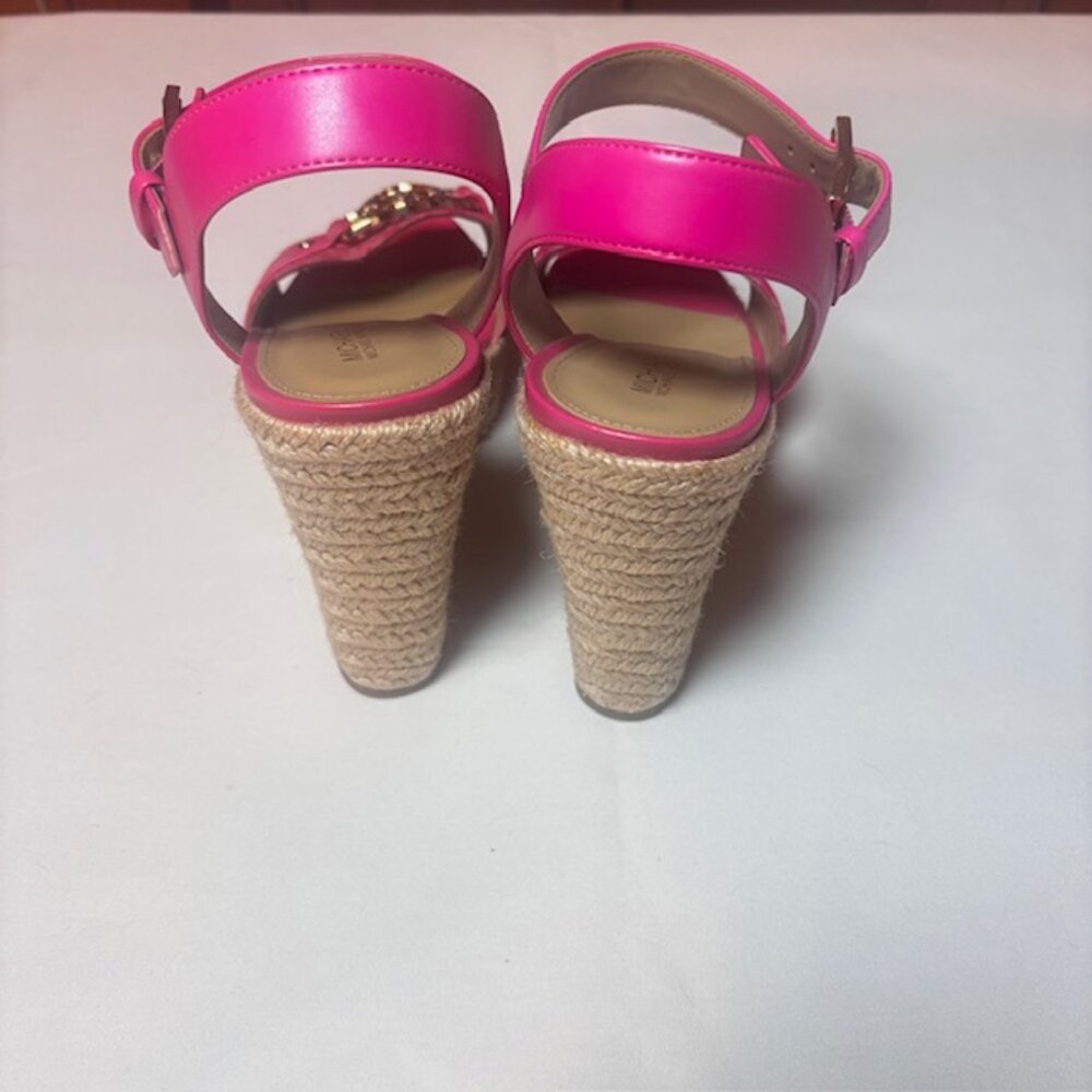 Michael Kors Pink Espadrille Wedge Sandals | Size 8.5 - Picture 4 of 8